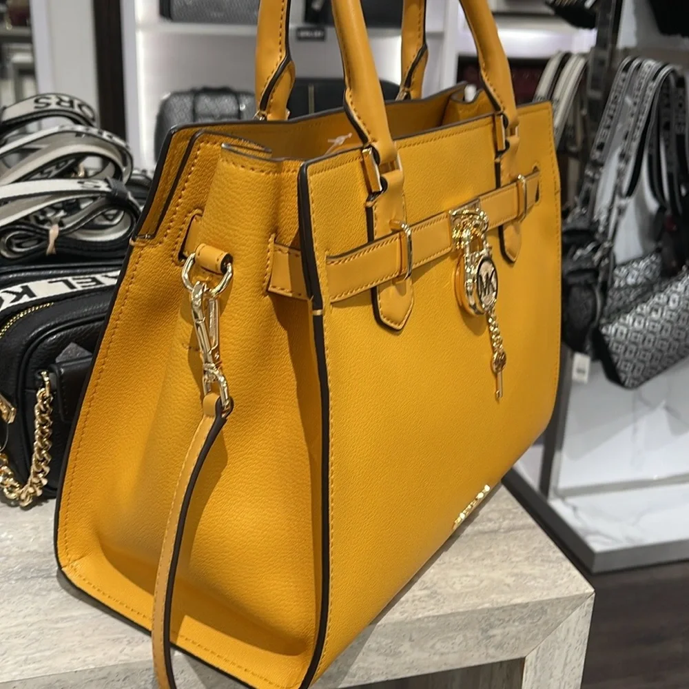MICHAEL KORS HAMILTON MEDIUM SATCHEL 
 COLOR: GOLDEN ROD
NWT - Picture 2 of 16